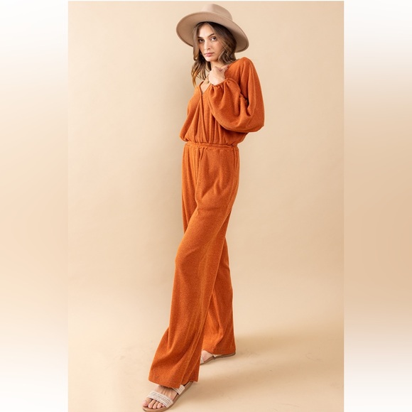Gorgeous Solid Soft Texture Wide Leg Jumpsuit - Picture 4 of 5